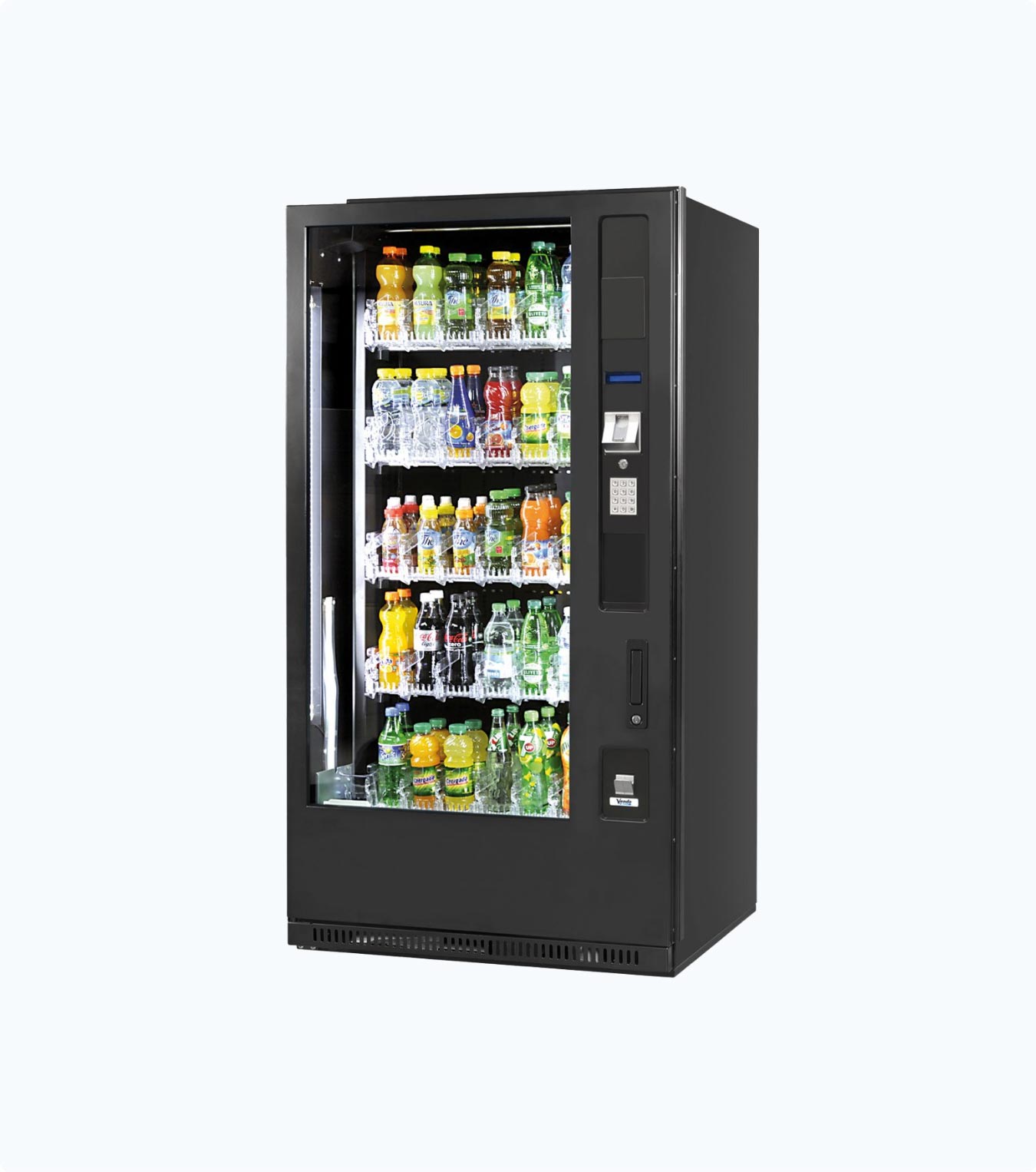 Glass-front cashless cold drink vending machine in a Melbourne workplace