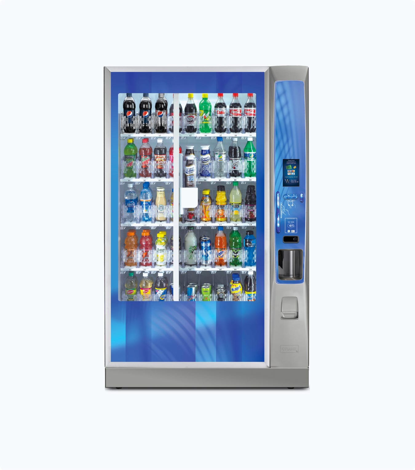 Refrigerated drink vending machine running from a standard 240V workplace outlet