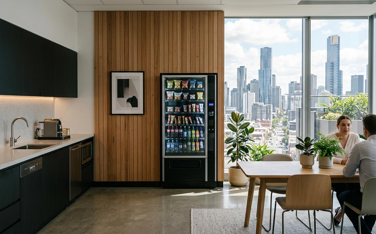 Choosing snack and drink vending machines Melbourne Workplaces Need — workplace vending machine in Melbourne