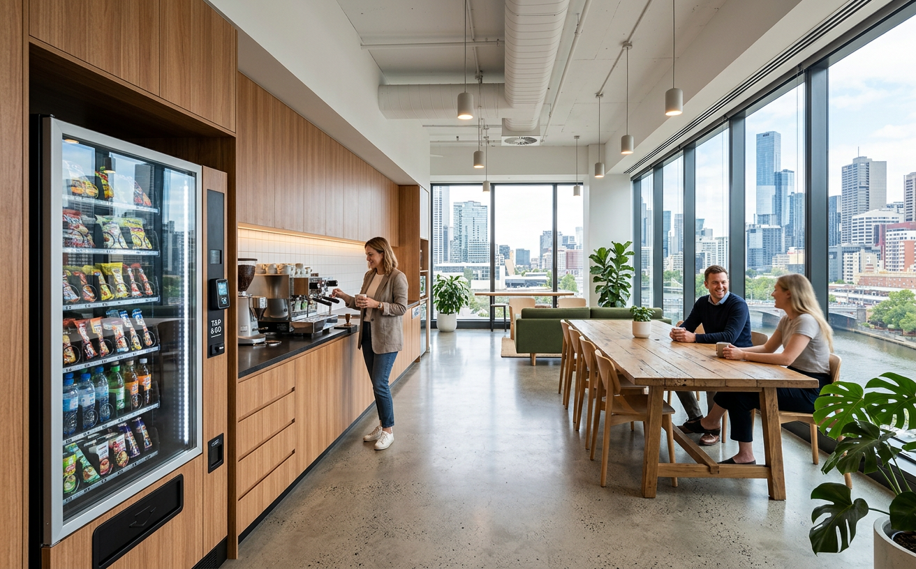 Designing Modern Workplace Refreshments Melbourne Staff Love — workplace vending machine in Melbourne